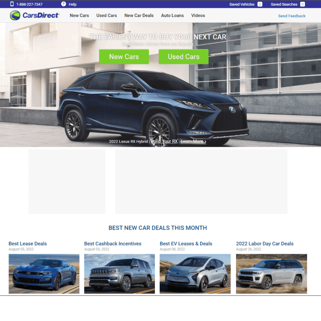 carsdirect auto dealer websites
